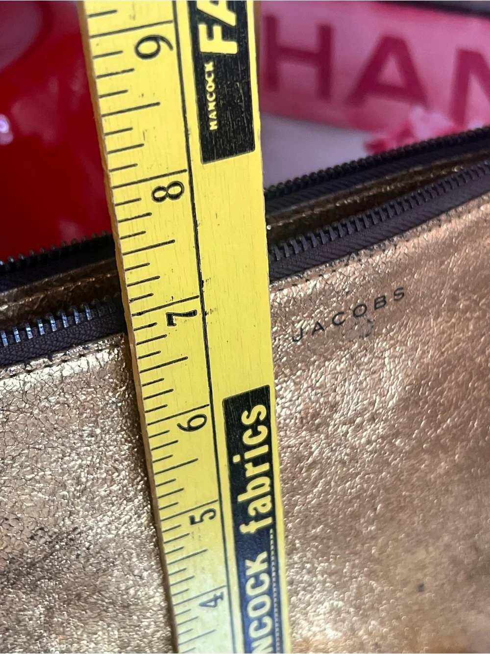 Marc Jacobs Metallic Gold Leather Wristlet Clutch